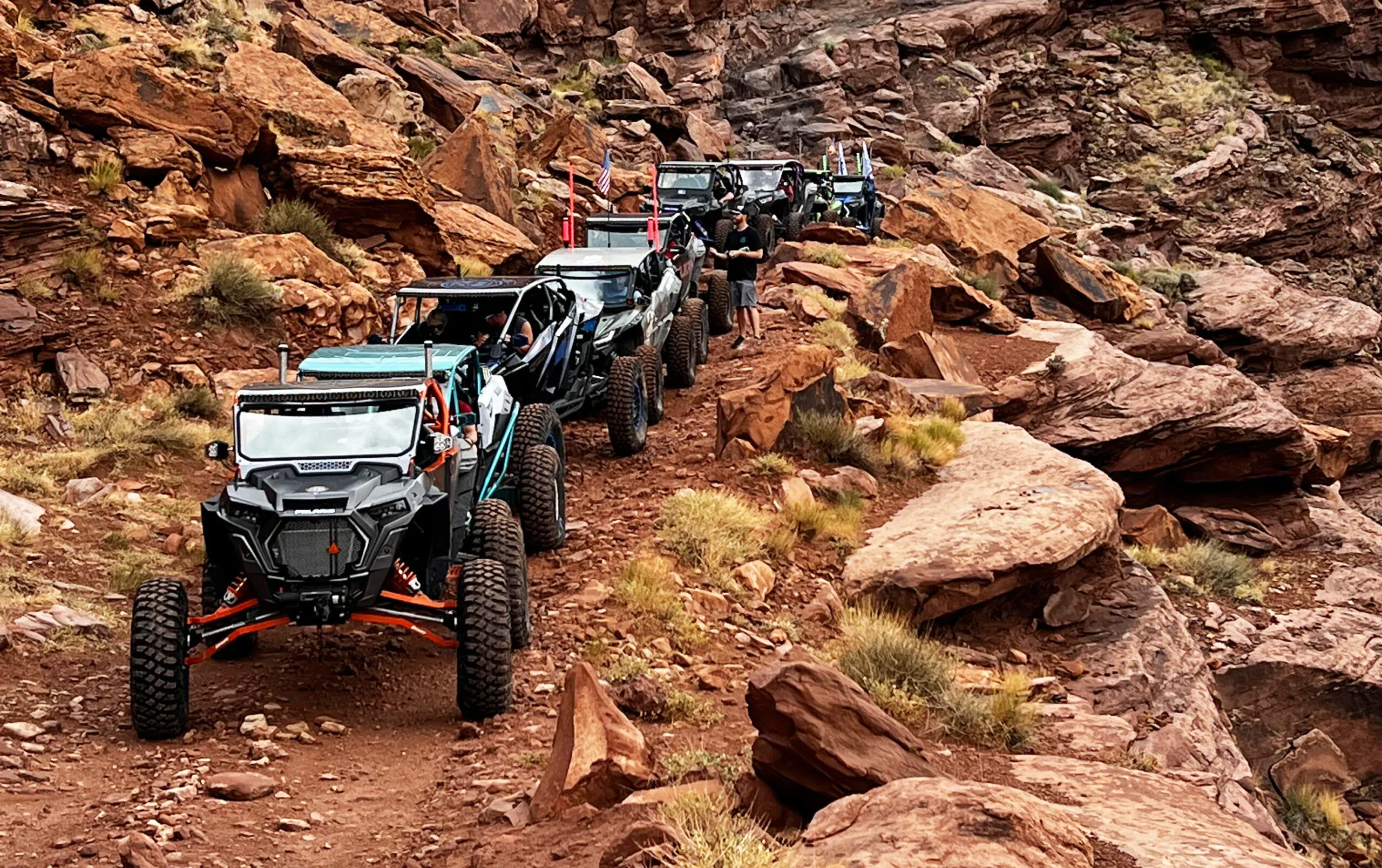 UTV riders on Moab slickrock