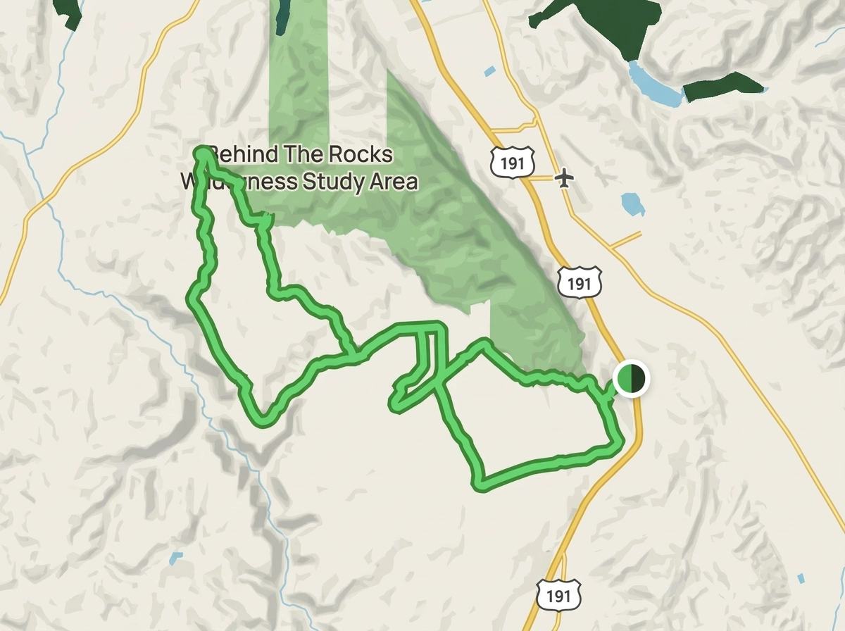 Route map for Behind The Rocks