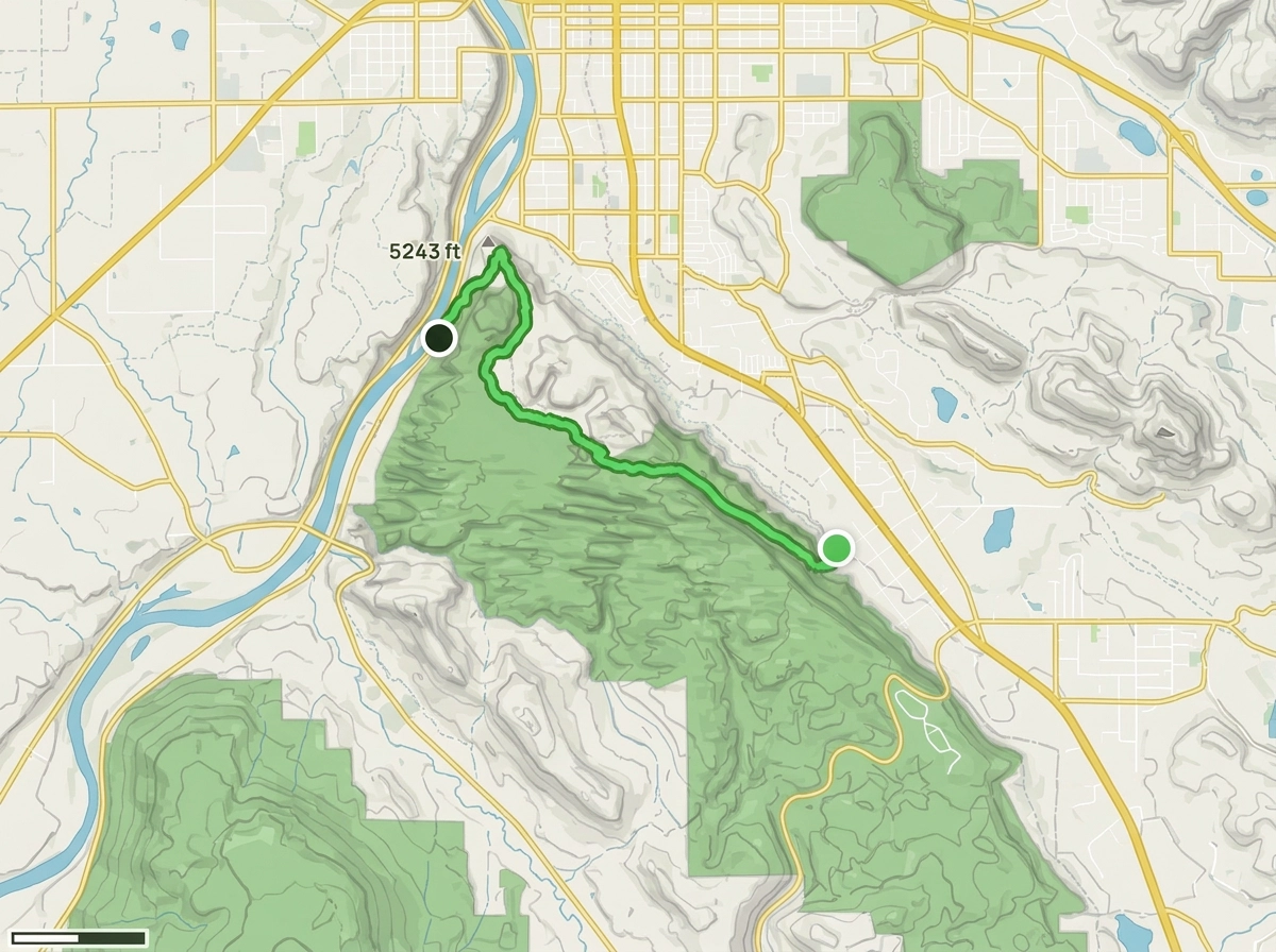 Route map for Moab Rim